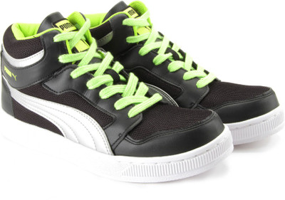 

Puma Men Mid Ankle Sneaker For Men(Black, Green, Silver, Black-lime punch-puma silver