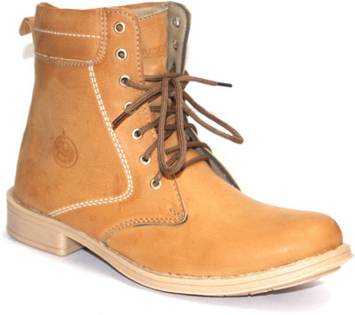 

Guava Plain Toe Musterd Boots For Men(Tan