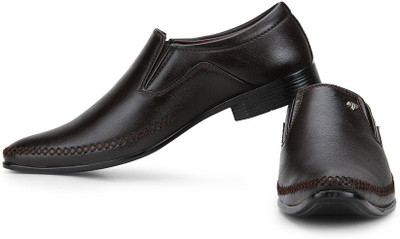 

Provogue Synthetic Slip On Shoes For Men(Brown