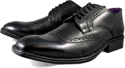 Knotty Derby Nicolas Brogue Derby Lace Up For Men(Black