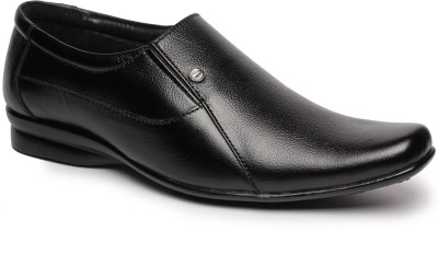 Feather Leather Genuine Leather Black Formal Shoes 030 Slip On Shoes For Men(Black , 10 UK/India)