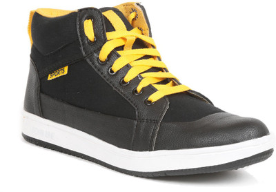 

Golden Sparrow Stylish Ankle Casual Shoes For Men(Black, Yellow)