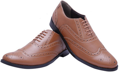 

Bxxy Tan Designer British Brogues Lace Up For Men(Tan
