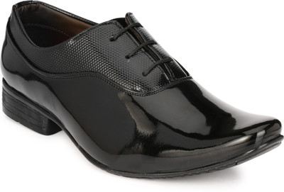 

Kadmay Patent Derby Lace Up For Men(Black