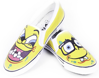 

F-Gali The Spongebob Slip-on Shoes Canvas Shoes For Women(Multicolor