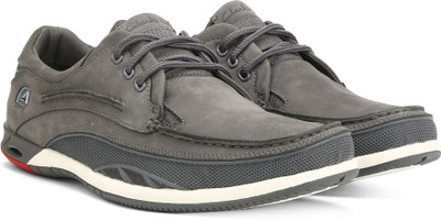 Clarks Orson Lace Dark Grey Lea Casuals For Men(Grey