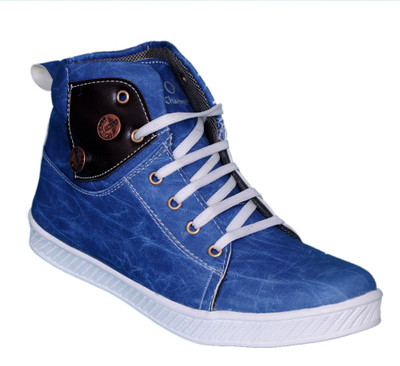 

Smoky Blue Danim Sneakers Shoe Party Wear For Men(Blue