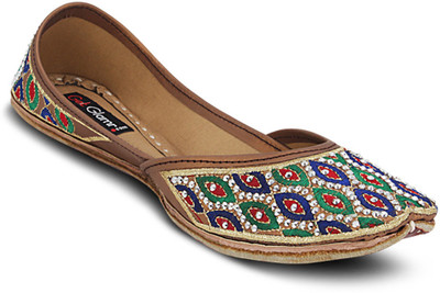 

Get Glamr Designer Mojaris For Women(Multicolor, Blue