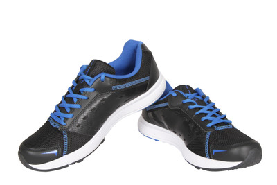 nivia men's marathon mesh pu blue and black running shoes