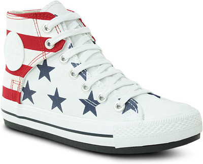 

Get Glamr Star Lace Ups Sneakers For Women(White