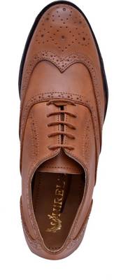 Hirel's Tan Stylish Brogues Lace Up