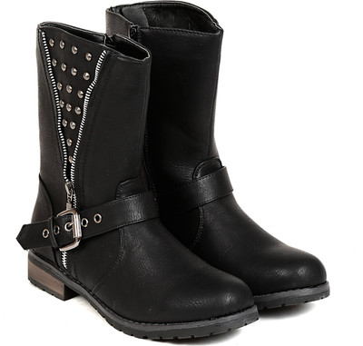 

TEN TEN Women's Black Mid Length Boots Boots For Women(Black)