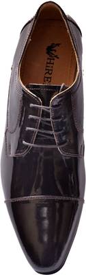 Hirel's Men Grey Patent Derby Lace Up