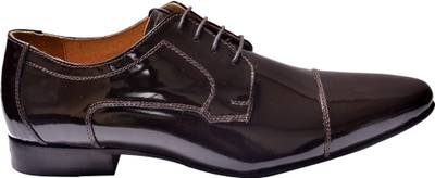 Hirel's Men Grey Patent Derby Lace Up
