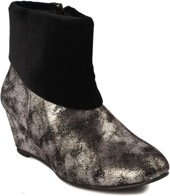 

Bruno Manetti 5015 Boots For Women(Silver, Black