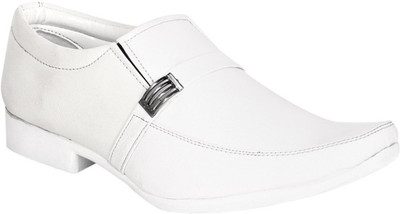 

Dox White Monk Strap Shoes For Men(White)