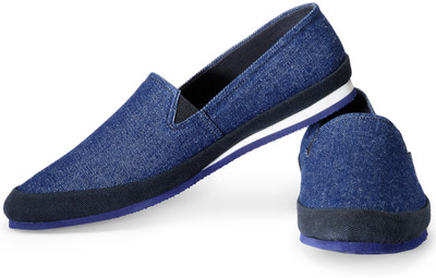 FUNK Voben Blue and Black Loafers For Men(Blue