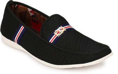 

Knoos Color Canvas Loafers For Men(Black