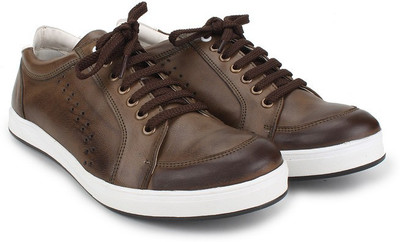 

Knotty Derby Carrow Punched Sneakers For Men(Brown, White, Chikoo+white