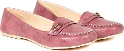 

TEN TEN Women's Peach/Mauve Loafers Loafers For Women(Red)