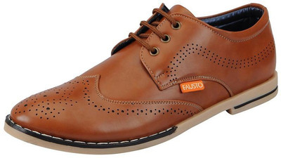 

FAUSTO Brogue Casuals For Men(Tan