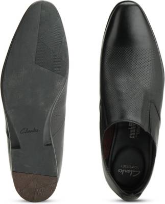 Clarks Kinver Step Black Leather Slip On