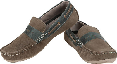 

R Maurya Solid Loafers For Men(Grey, Brown