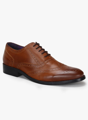 

Knotty Derby Wing Cap Brogue Lace Up For Men(Tan