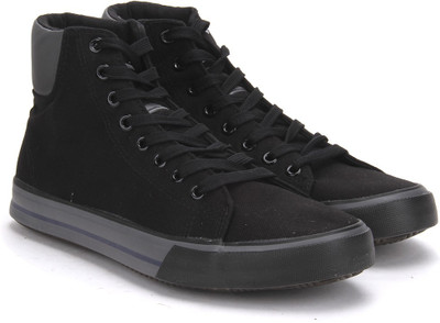 

Peter England PE Mid Ankle Sneakers For Men(Black, Grey