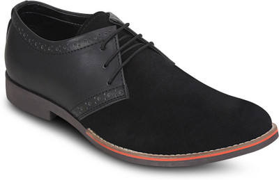 

Get Glamr Designer Laced Corporate Casuals For Men(Black