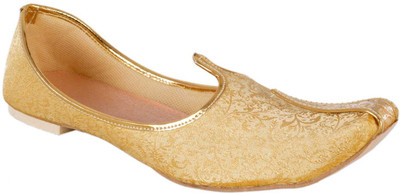 

DFR Gold self design Jutti Slip On For Men(Gold, 57;gold