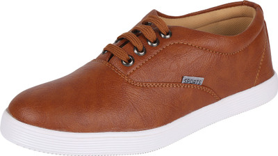 

Kalibre Synthetic Leather Solid Lace Up Men's Sneakers For Men(Tan