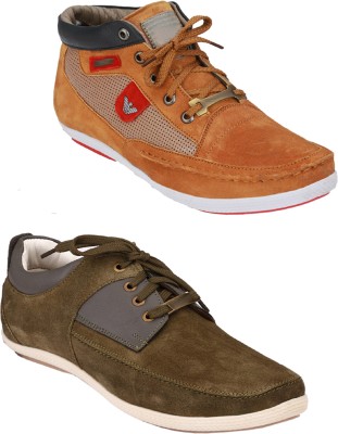 

Rocozo Rz sneakers and Rz Casuals For Men(Tan, Green