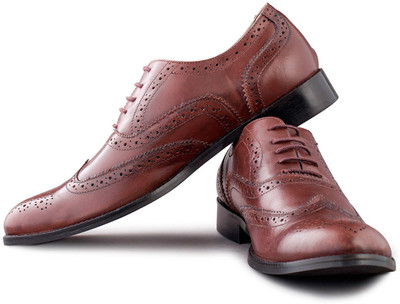 

Walker Styleways Fine Brown Leather Brogue Lace Up Shoes For Men(Brown