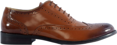 

Urban Nation British Luxurious Exotic Leather Brogue Shoe Oxford For Men(Brown, Tan