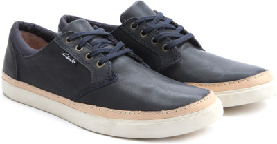 

Clarks Torbay Craft Navy Leather Sneakers For Men(Navy