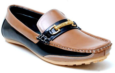 

Oora Dashing Tan With Black Combination Loafers For Men(Tan