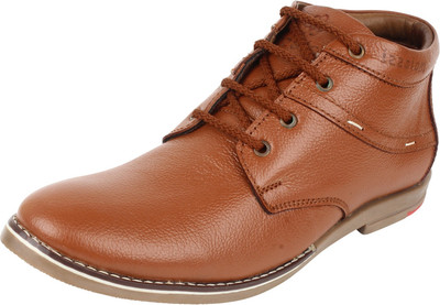 

Molessi Tan High Ankle Leather Casuals Shoes For Men(Tan), 09;tan