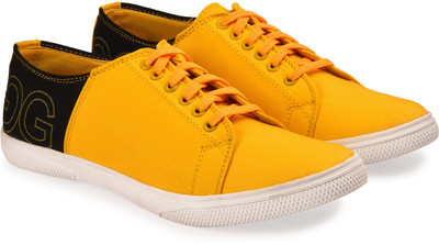 

Andrew Scott Men's Yellow Canvas Sneakers For Men(Yellow, Black