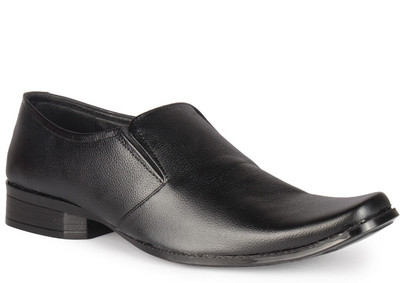 

Leather King Nelson Black Slip On For Men(Black)