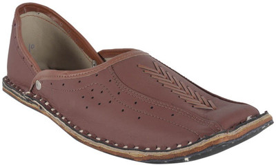 

DFR Ethnic Shoe Style Jutti-Dark Brown For Men(Brown, 02brown