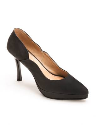 Marc Loire Marc Loire Women's Solid Curvy Black Stilettos Bellies