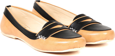 

TEN TEN Women's Tan/Black Loafers Casual Shoes For Women(Tan)