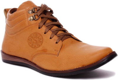 

CoolSwagg For Men And Boys Mid Ankle Length Leather Casuals For Men(Tan