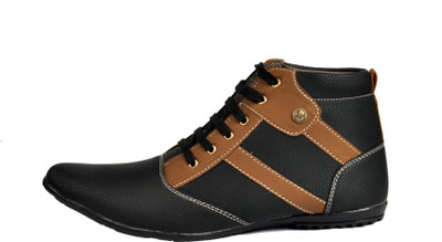 

NY Eagle Black LaceUp Casuals For Men(Black