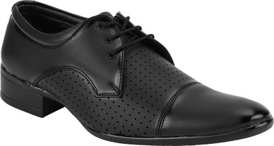Kraasa Broke Lace Up Shoes For Men(Black)