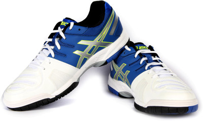 

Asics Gel-Game 5 Men Tennis Shoes For Men(White, Blue/silver/flash yellow