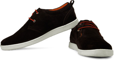 

Flippd Suede Leather Low Ankle Sneakers For Men(Brown