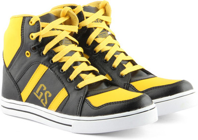 

Golden Sparrow High Ankle High Tops For Men(Black, Yellow