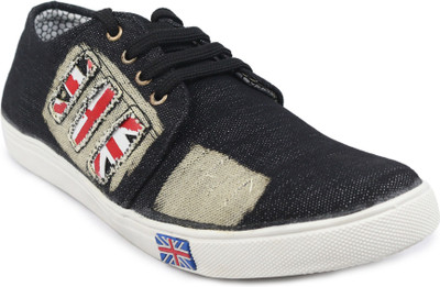 

Shoe Island Ripped Distressed Denim Black Casual Shoes Casuals For Men(Black